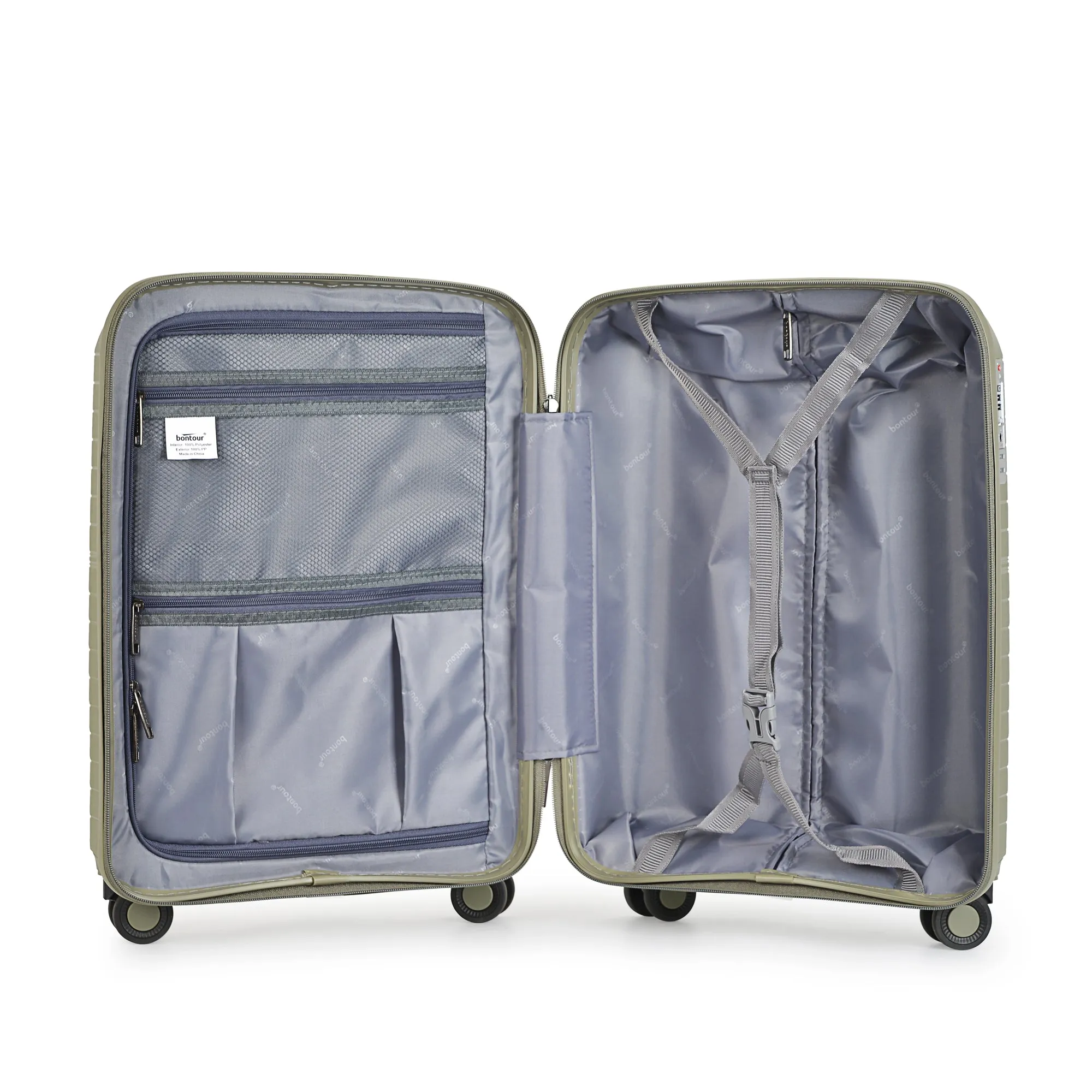 BONTOUR "City" 4-wheel suitcase 75x48x30  cm with TSA lock, size L, green