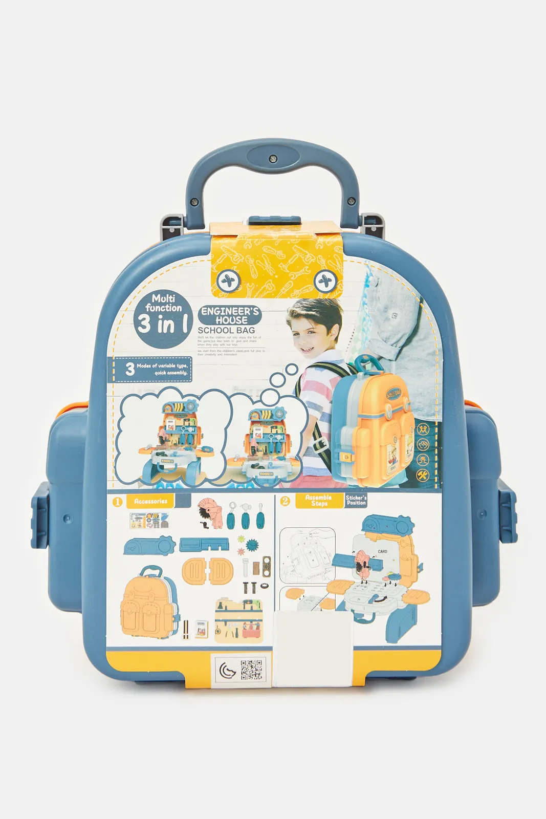 Boys Blue 3 In 1 School Bag Engineer'S House